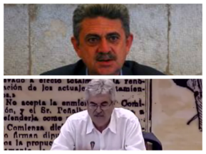Rafel Bruguera i Quim Teixidor a la trobada de gent desapareguda